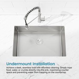 English Elm Stainless Handmade Single Bowl Kitchen Sink Brushed Nickel Undermount Drop in 33 Inch T3177P370634