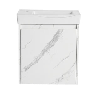English Elm 20" Wall-Mounted Bathroom Vanity With Ceramic Sink, Stylish Storage & Minimalist White Finish W1972P196393
