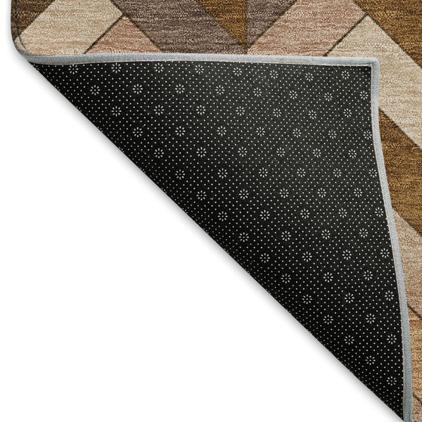 HomeRoots 9' X 12' Geometric Copper & Rust Indoor/Outdoor Rug – Washable, Stylish, Durable for High Traffic Areas 658163