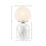 INK+IVY Nelia Modern/Contemporary Frosted Glass Globe Resin Table Lamp II153-0144 White