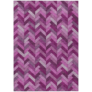 HomeRoots 8' X 10' Pink and Ivory Geometric Indoor/Outdoor Washable Area Rug – Stylish, Durable, Easy Care! 658180