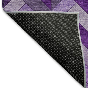 HomeRoots 8' Purple Geometric Washable Area Rug – Durable Indoor/Outdoor Design for Stylish Spaces & Easy Care 658185