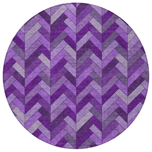 HomeRoots 8' Purple Geometric Washable Area Rug – Durable Indoor/Outdoor Design for Stylish Spaces & Easy Care 658185