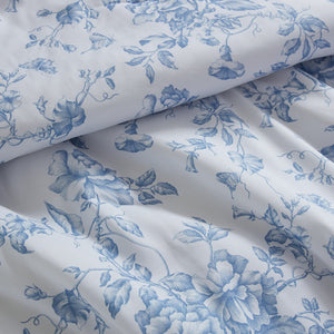 JLA Home Madison Park Essentials - 5 Vintage Coquette Comforter Set with Ruffle Trim, Reversible Stripe, OEKO‑TEX Microfiber for Charming Bedrooms Blue MPE10-1166