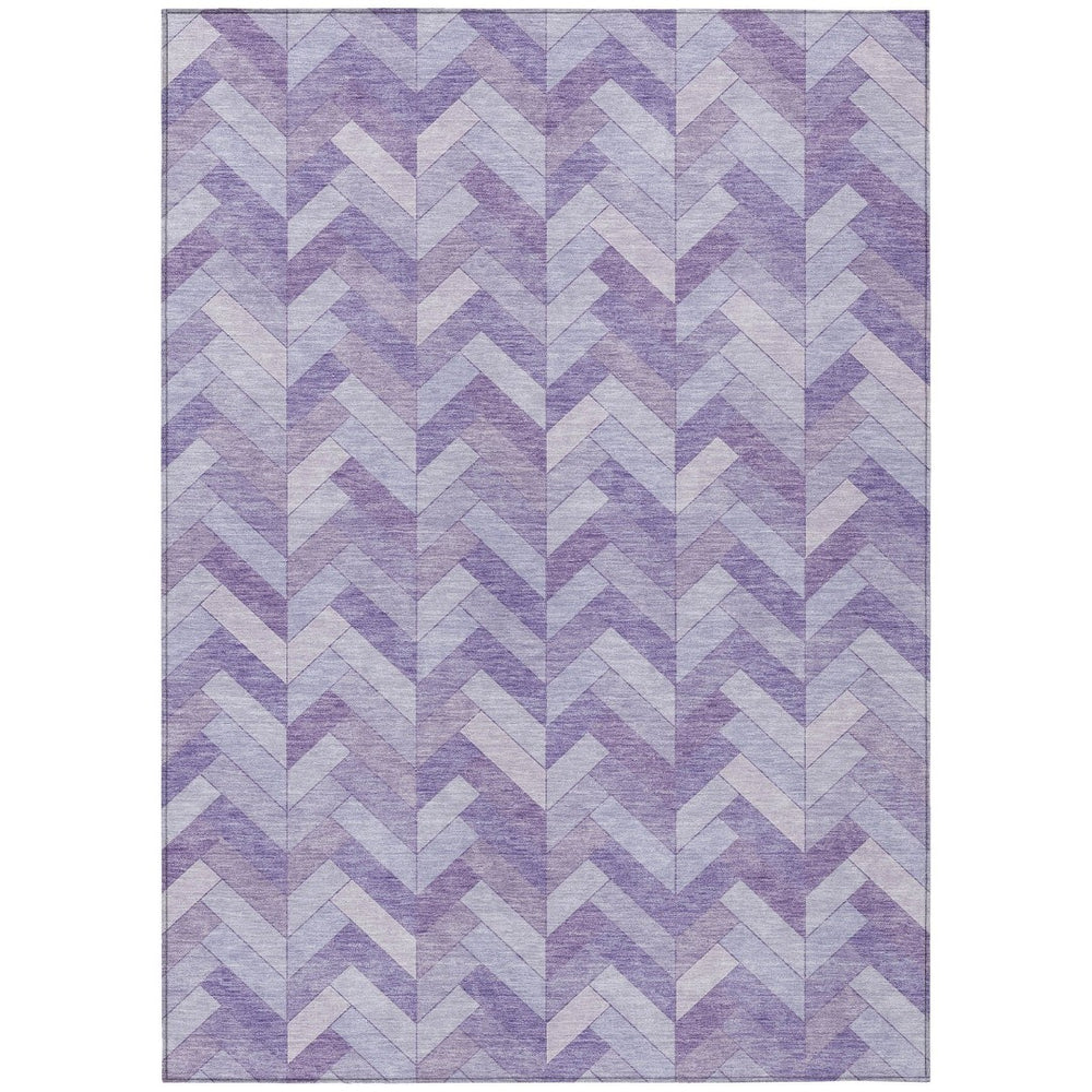HomeRoots 8' X 10' Plum & Ivory Geometric Indoor Outdoor Area Rug - Washable, Durable, Modern Design for All Spaces 658210