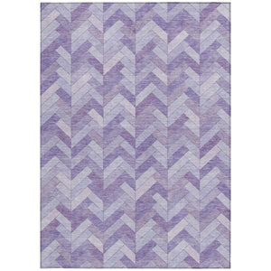 HomeRoots 10' X 14' Stylish Plum and Ivory Geometric Washable Area Rug for Indoor and Outdoor Spaces 658212