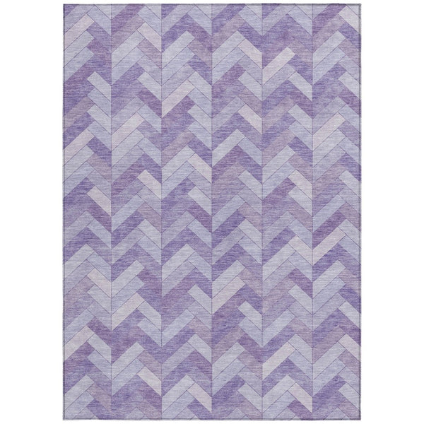 HomeRoots 10' X 14' Stylish Plum and Ivory Geometric Washable Area Rug for Indoor and Outdoor Spaces 658212