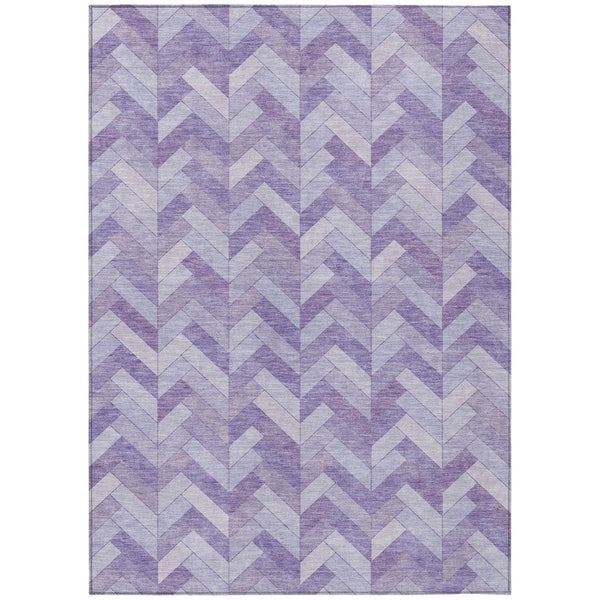 HomeRoots 10' X 14' Stylish Plum and Ivory Geometric Washable Area Rug for Indoor and Outdoor Spaces 658212