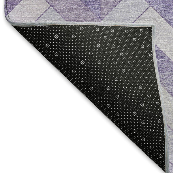 HomeRoots 10' X 14' Stylish Plum and Ivory Geometric Washable Area Rug for Indoor and Outdoor Spaces 658212