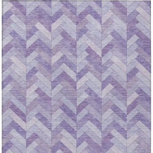 HomeRoots 10' X 14' Stylish Plum and Ivory Geometric Washable Area Rug for Indoor and Outdoor Spaces 658212