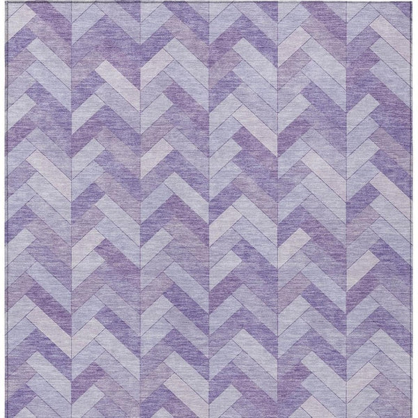 HomeRoots 10' X 14' Stylish Plum and Ivory Geometric Washable Area Rug for Indoor and Outdoor Spaces 658212