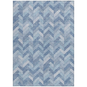 HomeRoots 9' Sky Blue and Silver Geometric Area Rug – Stylish, Washable for Indoor/Outdoor Use, Durable Design! 658229