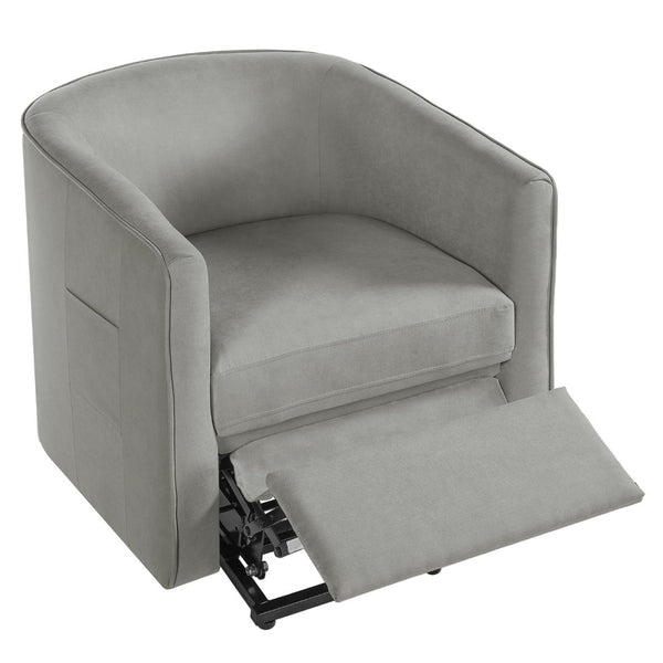 English Elm Power Lift Recliner Barrel Back Chenille Chair for Seniors with Footrest Pocket Grey N719P355911E