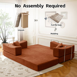 English Elm 2-In-1 Convertible Modular Sofa Bed With Memory Foam - Space-Saving Comfort For Small Homes W3653P355638