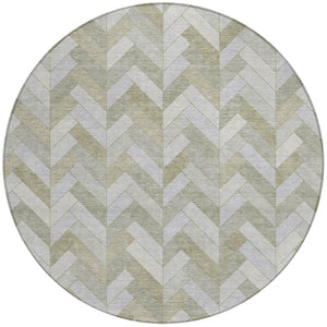 HomeRoots 8' Taupe and Beige Geometric Indoor Outdoor Area Rug - Washable, Durable, Stylish for Any Space 658233
