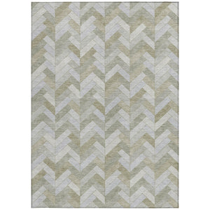 HomeRoots 8' X 10' Taupe and Beige Geometric Area Rug - Washable, Stain-Resistant, Perfect for Indoor & Outdoor Use 658234