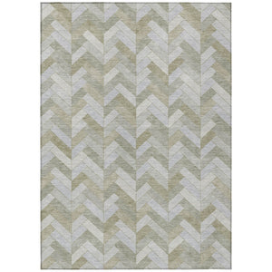 HomeRoots 10' Indoor Outdoor Taupe and Beige Geometric Area Rug - Durable, Washable, Stylish for Any Space 658236