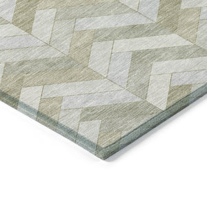 HomeRoots 10' Indoor Outdoor Taupe and Beige Geometric Area Rug - Durable, Washable, Stylish for Any Space 658236