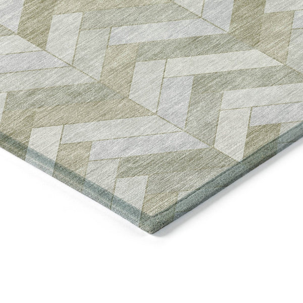 HomeRoots 10' Indoor Outdoor Taupe and Beige Geometric Area Rug - Durable, Washable, Stylish for Any Space 658236