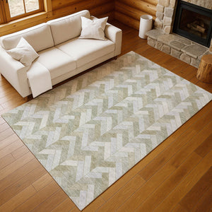 HomeRoots 10' Indoor Outdoor Taupe and Beige Geometric Area Rug - Durable, Washable, Stylish for Any Space 658236