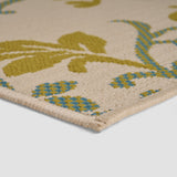 Christopher Knight Home® - Noble House - Bursaw Outdoor 5'3" X 7' Botanical Area Rug, Ivory and Green