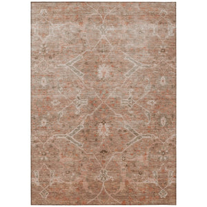 HomeRoots 5' Coral & Copper Floral Area Rug – Durable, Washable & Stylish for Indoor/Outdoor Spaces, 5' x 8' 658256