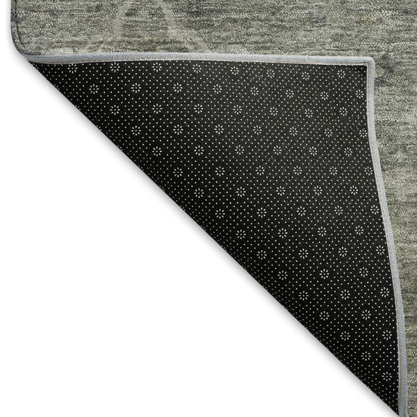 HomeRoots 9' X 12' Elegant Pewter & Gray Floral Washable Area Rug - Versatile Indoor/Outdoor Design! 658265