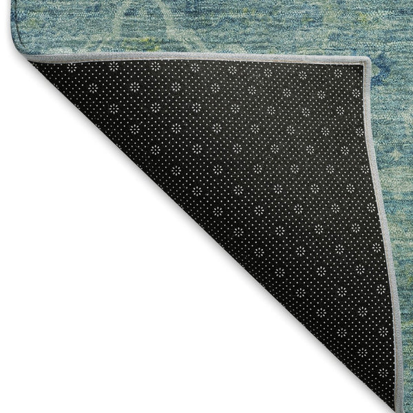 HomeRoots 5' X 8' Floral Turquoise and Ivory Area Rug - Washable, Durable Design for Indoor & Outdoor Use 658274