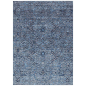HomeRoots 10' Blue and Gray Floral Washable Area Rug - Stylish Indoor/Outdoor Solution for High Traffic Spaces 658284