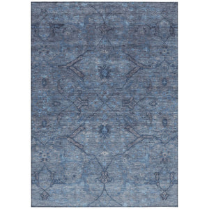 HomeRoots 10' Blue and Gray Floral Washable Area Rug - Stylish Indoor/Outdoor Solution for High Traffic Spaces 658284