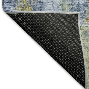 HomeRoots 8' Vibrant Round Abstract Area Rug - Washable, Durable, Indoor/Outdoor Use, Ideal for High-Traffic Spaces 658323
