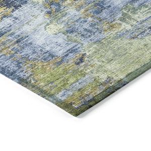 HomeRoots 8' Vibrant Round Abstract Area Rug - Washable, Durable, Indoor/Outdoor Use, Ideal for High-Traffic Spaces 658323