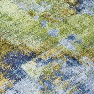 HomeRoots 8' Vibrant Round Abstract Area Rug - Washable, Durable, Indoor/Outdoor Use, Ideal for High-Traffic Spaces 658323