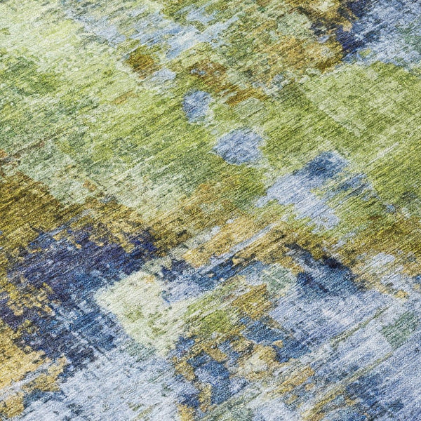 HomeRoots 8' Vibrant Round Abstract Area Rug - Washable, Durable, Indoor/Outdoor Use, Ideal for High-Traffic Spaces 658323