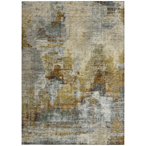HomeRoots 5' Abstract Khaki Beige & Taupe Area Rug - Washable, Durable, Indoor/Outdoor, Perfect for Any Space! 658328