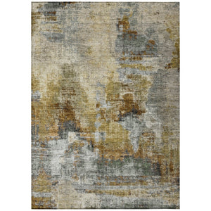 HomeRoots 5' Abstract Khaki Beige & Taupe Area Rug - Washable, Durable, Indoor/Outdoor, Perfect for Any Space! 658328