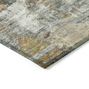 HomeRoots 5' Abstract Khaki Beige & Taupe Area Rug - Washable, Durable, Indoor/Outdoor, Perfect for Any Space! 658328