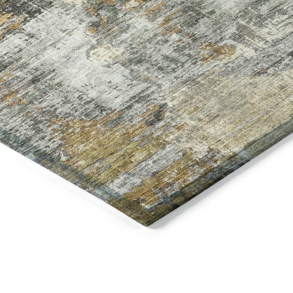 HomeRoots 5' Abstract Khaki Beige & Taupe Area Rug - Washable, Durable, Indoor/Outdoor, Perfect for Any Space! 658328