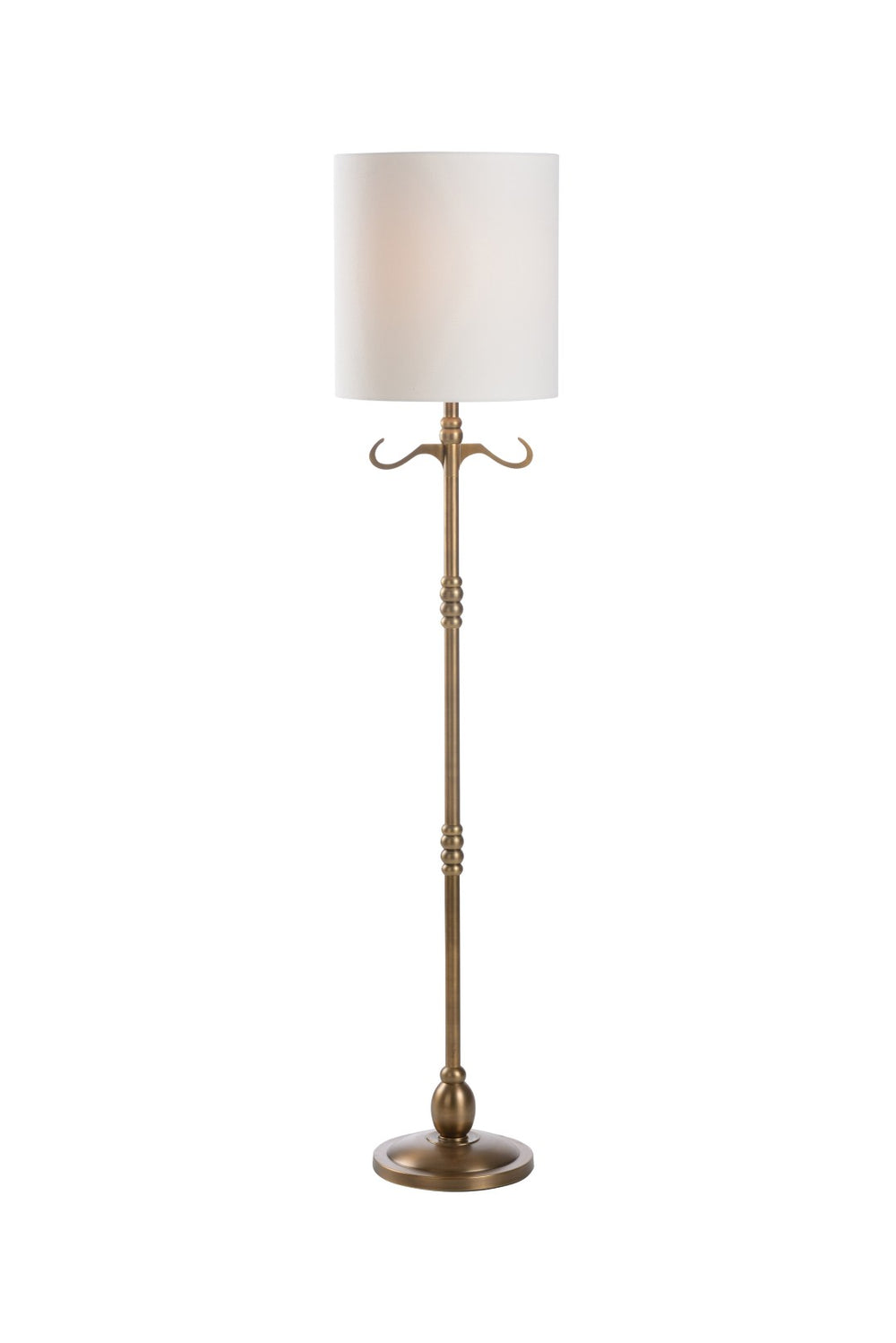 Wildwood Lumiere Antique Brass Floor Lamp With Off-White Linen Shade — 67" Tall Traditional Accent Light 65833