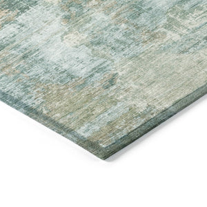 HomeRoots 9' X 12' Stylish Sage and Gray Abstract Area Rug - Washable, Durable for Indoor & Outdoor Use 658337