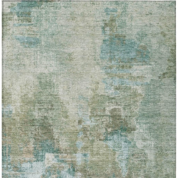 HomeRoots 9' X 12' Stylish Sage and Gray Abstract Area Rug - Washable, Durable for Indoor & Outdoor Use 658337