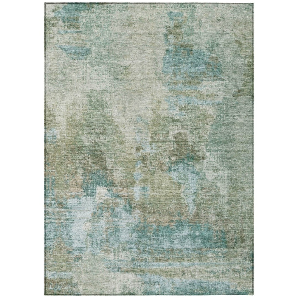 HomeRoots 10' Sage and Gray Abstract Area Rug – Washable Indoor/Outdoor, Stain Resistant, Perfect for High-Traffic Spaces 658338