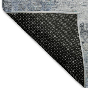HomeRoots 10' Blue and Gray Floral Area Rug – Washable, Durable, Indoor/Outdoor, Perfect for High Traffic Spaces 658362