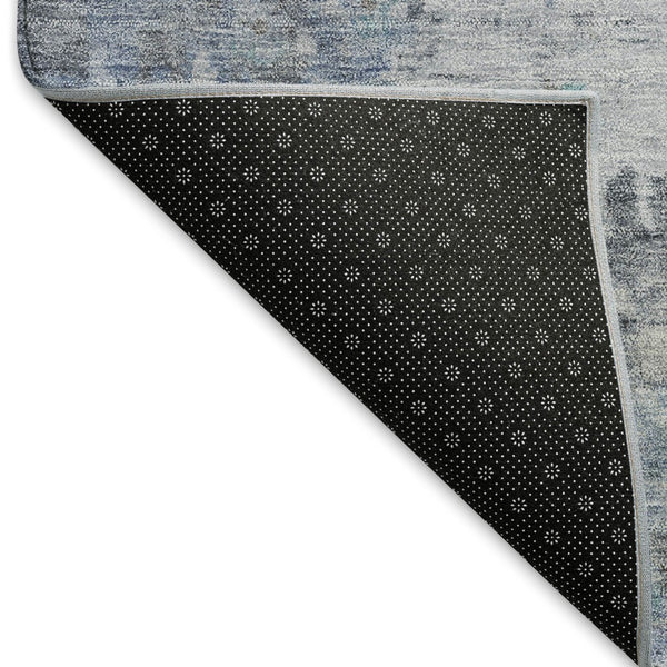 HomeRoots 10' Blue and Gray Floral Area Rug – Washable, Durable, Indoor/Outdoor, Perfect for High Traffic Spaces 658362