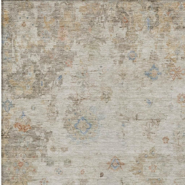 HomeRoots 8' X 10' Elegant Ivory, Beige & Blue Floral Washable Area Rug – Perfect for Indoor/Outdoor Spaces! 658366