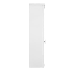 English Elm 35inch White Wall Mounted Medicine Cabinet Mirrored Doors Open Shelving Bathroom Storage N710P415335K