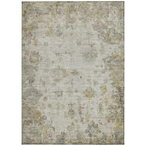 HomeRoots 10' Washable Taupe and Blue Floral Area Rug – Stylish Indoor Outdoor Design for High Traffic Areas 658374