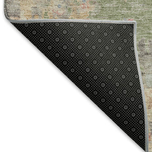 HomeRoots 8' X 10' Artichoke Green & Gray Floral Area Rug - Washable, Durable, Stylish for Indoor & Outdoor Use 658378