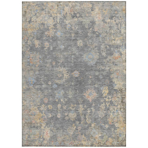 HomeRoots 5' X 8' Gray Beige Floral Washable Area Rug - Durable, Stylish, Indoor/Outdoor, Easy Care & Soft 658406