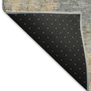 HomeRoots 9' X 12' Gray and Beige Floral Area Rug - Machine Washable, Indoor/Outdoor, Durable, Stain-Resistant Design 658409